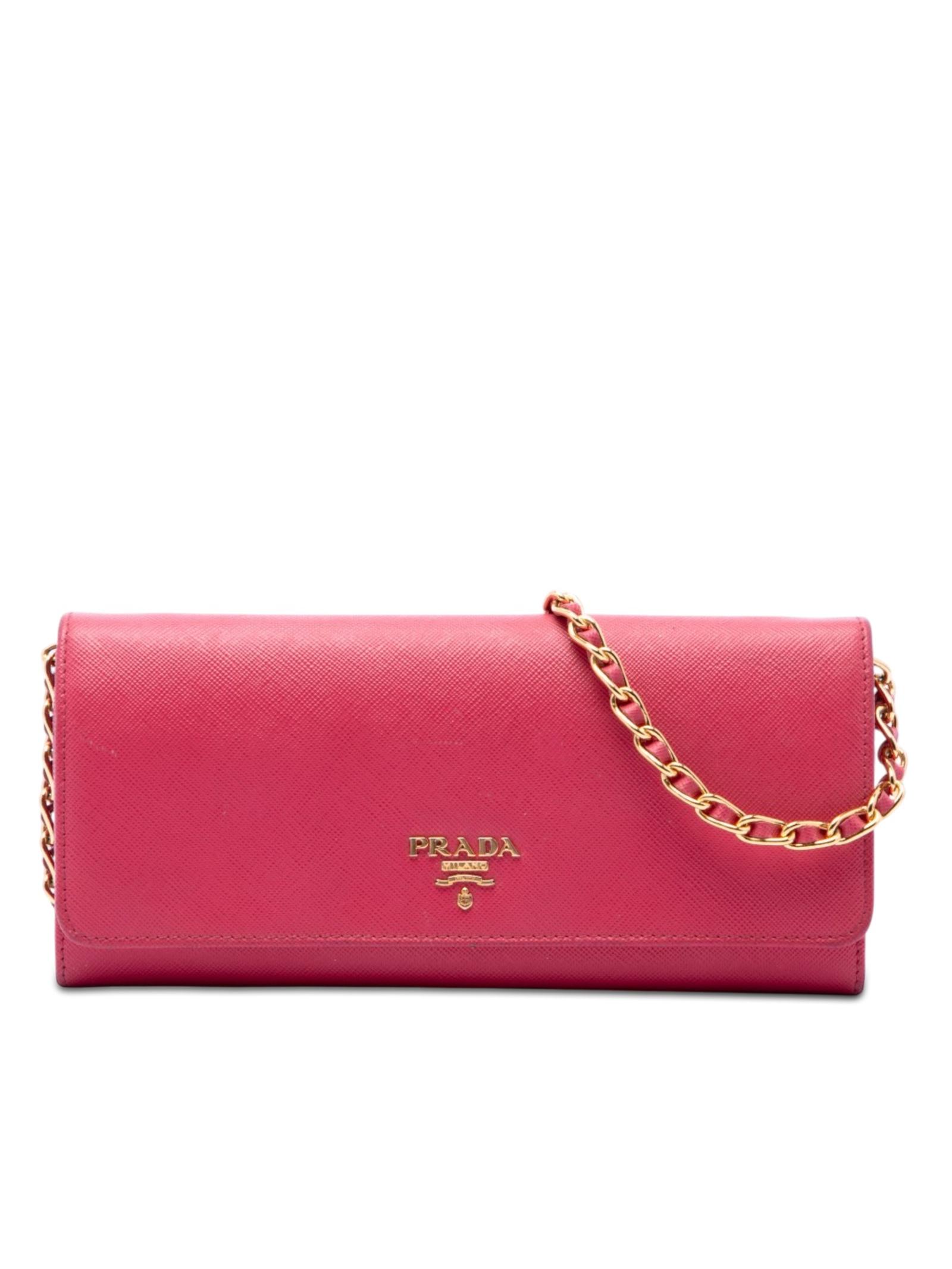 Prada Saffiano Wallet On Chain Pre- #288423p68b